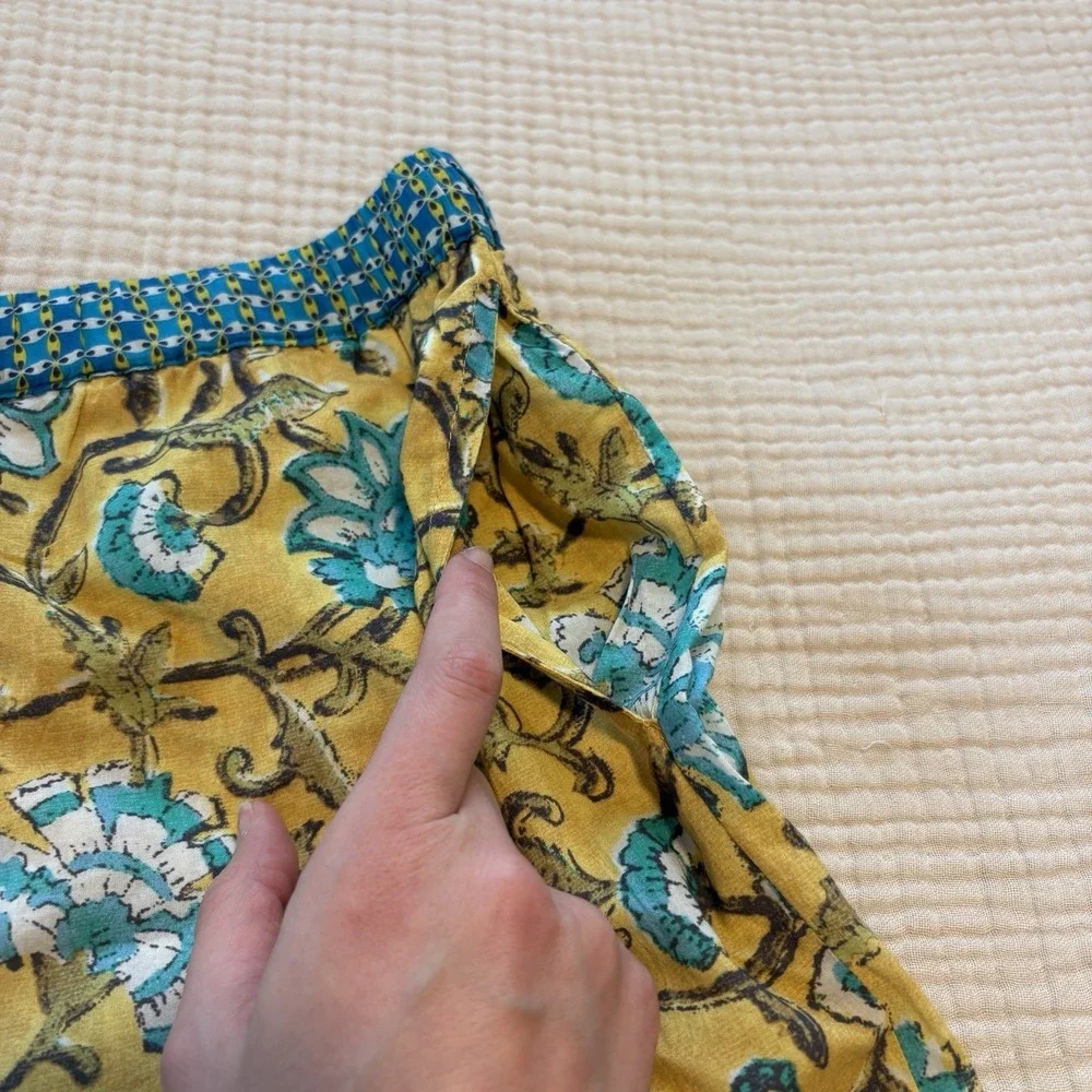 Sundance Printed Shorts Size XL Petite Pull On 100% Cotton Floral Bohemian Beach